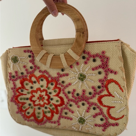 Coldwater Creek Floral Straw Bag - Picture 7 of 7